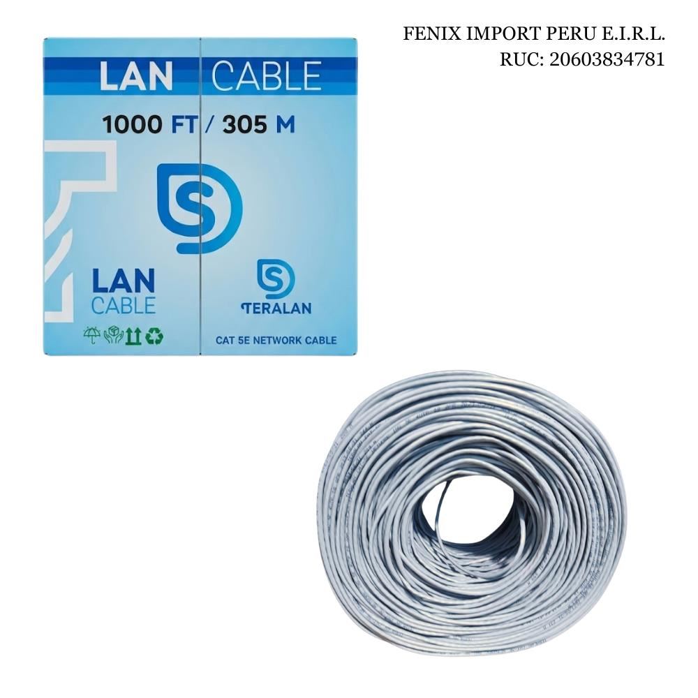 Rollo Cable de Cobre para Internet LAN Cat 5E 305 metros 1000ft TERALAN